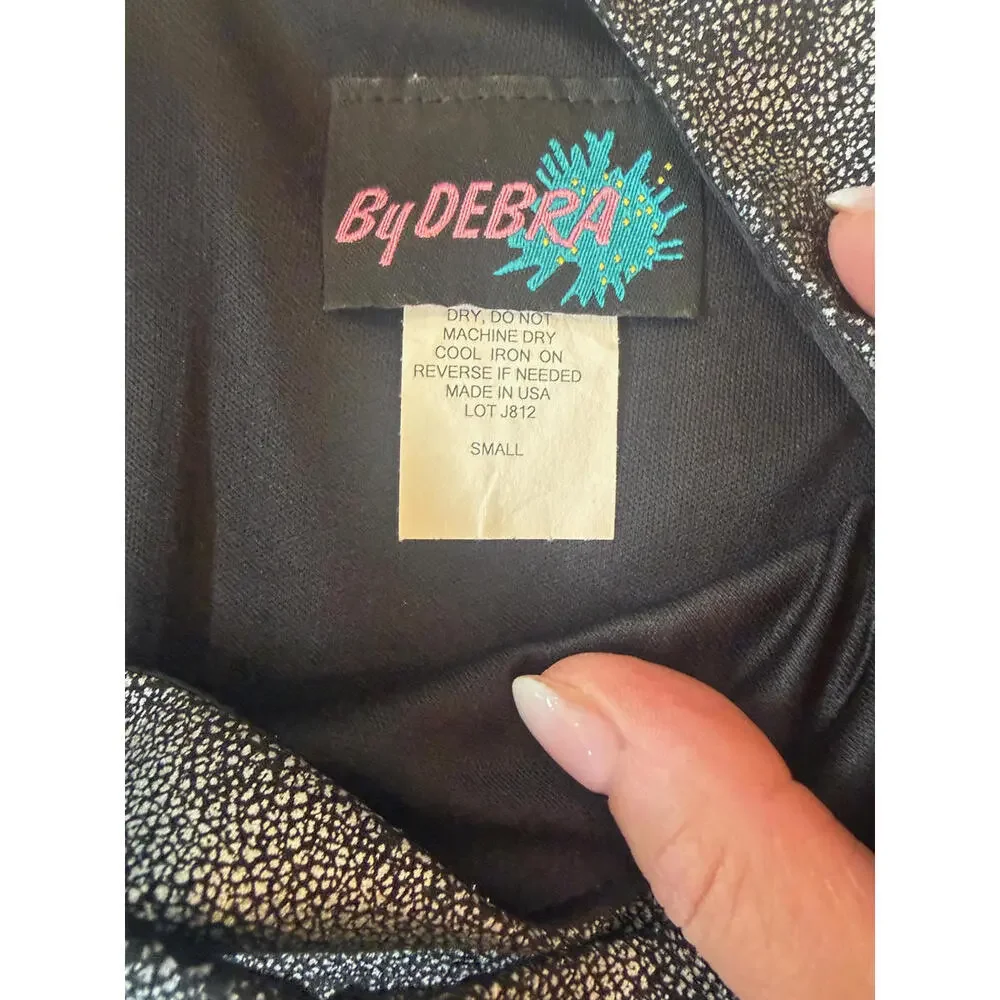 By‎ Debra Black & Silver Sparkle Keyhole Sheath Dress Size Small (8-10)